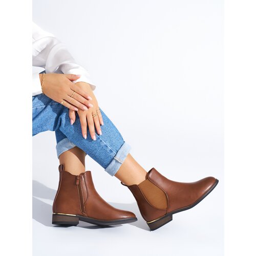 Shelvt Brown classic women&amp;#039;s ankle boots Slike
