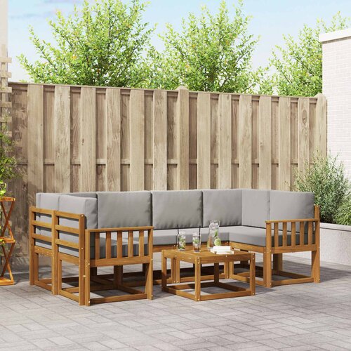 Set vanjskih sofa 7 kom. Prirodna i svijetlo siva Cene