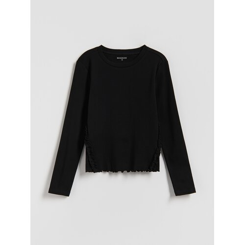 Reserved Bluza s volanima - crno Cene