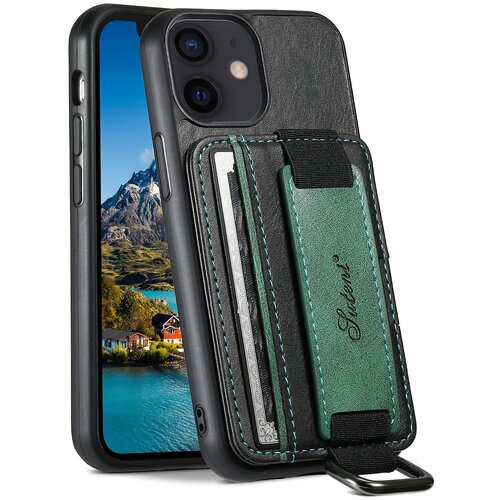 INORCO SUTENI H13 za iPhone 12 mini 5,4-palčni etui z držalom za kartice s trakom za roko, stojalom za roke, usnjenim ovitkom za telefon PC+TPU, (22033758) Cene