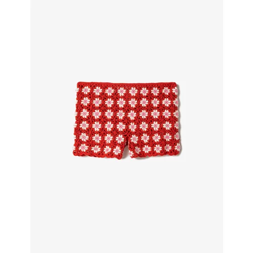 Koton Crochet Shorts with Daisy Pattern