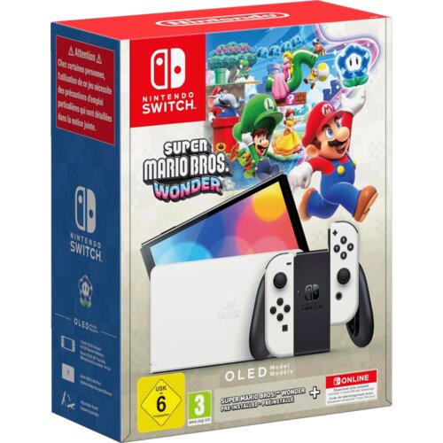 Nintendo Igraća konzola Switch+Super Mario Wonder+12NSO OLED Slike