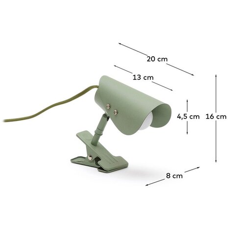 Kave Home Zelena kovinska namizna svetilka s sponko (vi&amp;scaron;ina 16 cm) Jula &amp;ndash; Slike