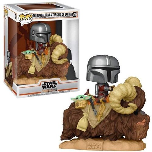 Funko POP figure Star Wars The Mandalorian Mando on Bantha with Child in Bag Slike