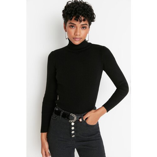 Trendyol black basic turtleneck knitwear sweater Slike