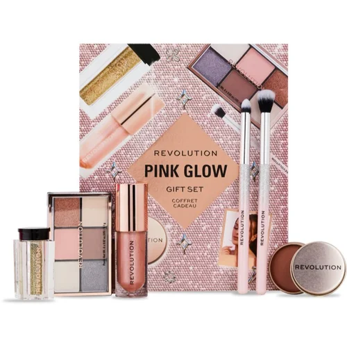 Makeup Revolution Xmass 2024 Pink Glow darilni set (za obraz)