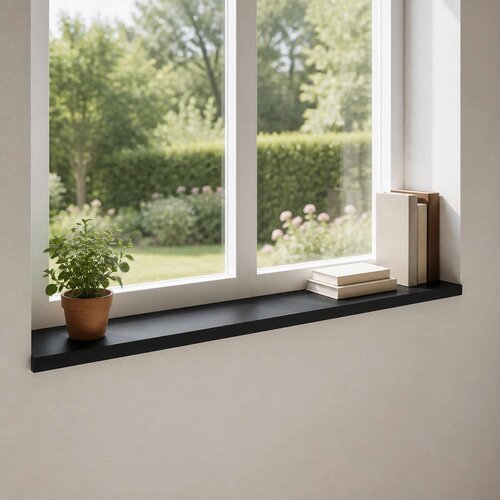  Prozorske klupice 2 kom. Crna 160 x 40 x 2 cm Čvrsto drvo bukve Cijene