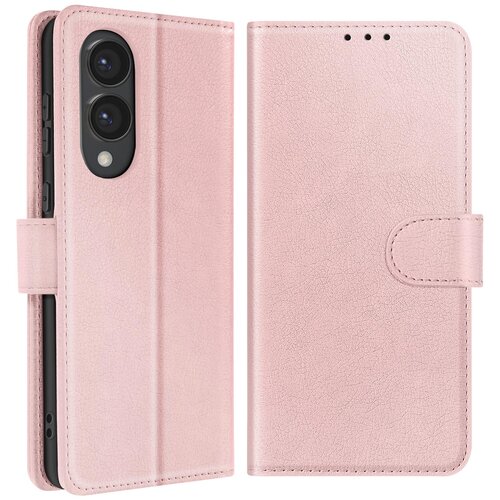 AVIZAR Ohišje za telefon Samsung Galaxy S25 Edge z denarnico in videodrževalnikom, Šampanjec roza, (5000010883) Cene