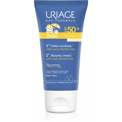 Uriage Bébé 1st Mineral Cream SPF 50+ mineralna krema za sončenje SPF 50+ 50 ml