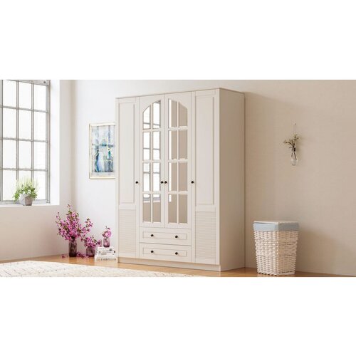 Hanah home Rb-113 matte white wardrobe Cene