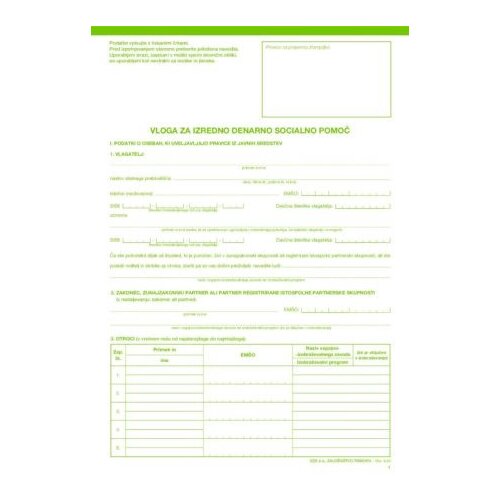  Obrazec 8,43 vloga za izredno denarno socialno pomoč ALEA Cene