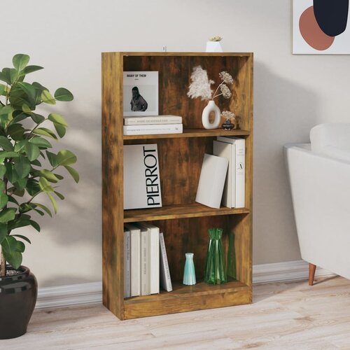 Furnova Knjižna omara dimljeni hrast 60x24x109 cm konstruiran les, (21932531) Cene