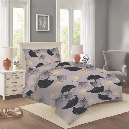 Cotton House Siva enojna bombažna posteljnina 140x200 cm Jess – Cene