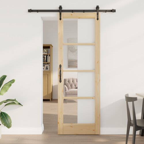 vidaXL Drsna vrata z nastavitvenim kompletom 'ORKDAL'73.5x211 cm, Notranja vrata 'ORKDAL'73.5x211x4 cm Trdi bor Cene