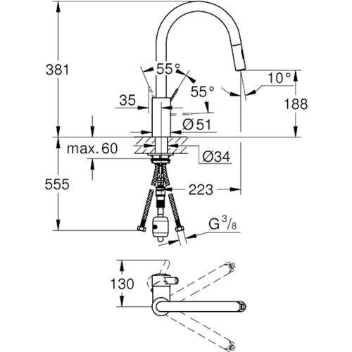 Grohe enoročna kuhinjska armatura Eurosmart Cosmopolitan 314 Cene