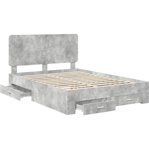  Krevetna konstrukcija s ladicama Betonski sivi 140 x 200 cm Siva 203 x 143 x 100 cm Slike