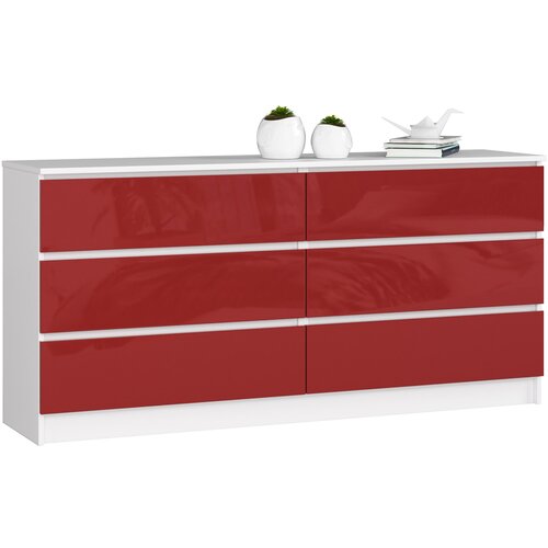 AKORD KOMODA K160 6SZ CLP RDEČI GLOS, (21703259) Slike