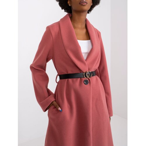 Fashion Hunters Pink coat with Luna belt Slike