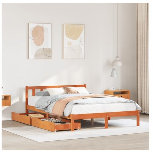 VidaXL Okvir kreveta bez madraca vo&amp;scaron;tano smeđi 120x190 cm od borovine Slike