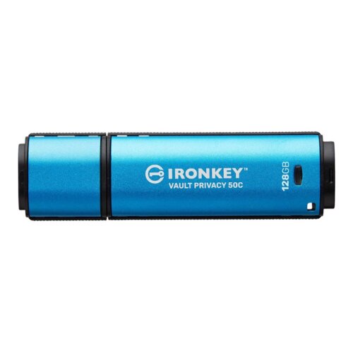 Kingston Technology IronKey Vault Privacy 50 USB izbrisljiv pomnilni&scaron;ki pogon 128 GB USB Tip-C 3.2 Gen 1 (3.1 Gen 1) Črna, Modra Cene