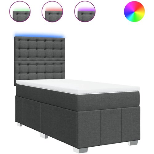 Maison Chic Box spring postelja - Vzmetna postelja z vzmetnico temno siva 90x190 cm blago SL11849, (21904145) Cene