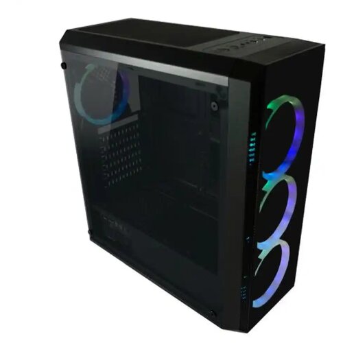 LC Power Gaming 703B - LC-703B-ON Quad-Luxx - ATX gaming case tempered glass 4x 120 mm RGB 2x USB 3.0 1x USB 2.0 HD Audio kućište za računar Cene