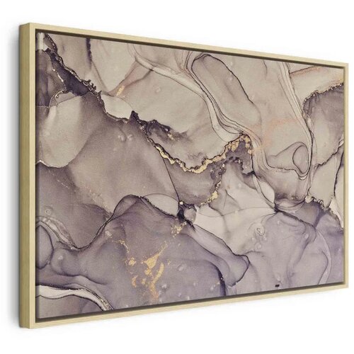  Slika - Watercolour abstraction - powder pink marble with gold accents 60x40 U prirodnom drvenom okviru Cene
