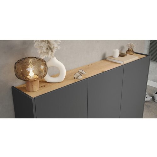Germania Antracitno siva omarica za čevlje v hrastovem dekorju 138x105x25 cm Libbiano &amp;ndash; Slike