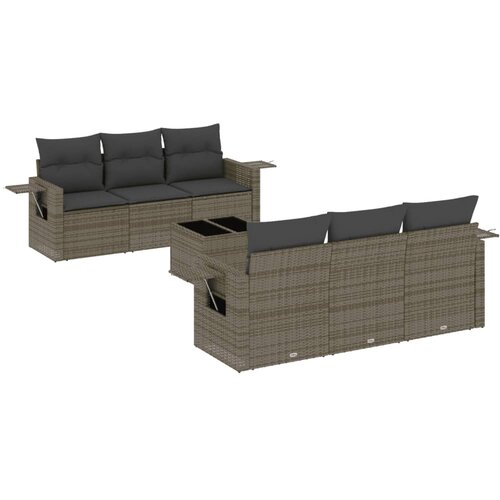  7-dijelni set vrtnih sofa sivi od poliratana Siva 85 x 62 x 69 cm Slike
