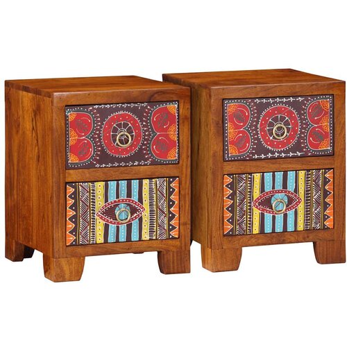 vidaXL Noćni ormarić 2 kom 35x35x45 cm Puno drvo bagrem Cijene