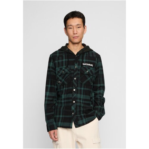 Brandit Men&amp;#039;s hooded shirt Iron Maiden Checkshirt Eddy black/green Slike