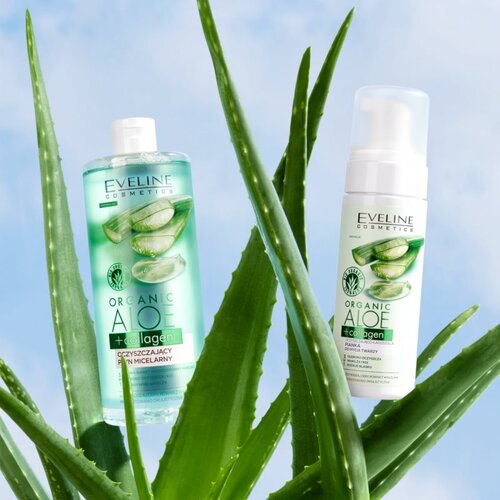 Eveline Cosmetics Organic Aloe+Collagen micelarna voda za či&amp;scaron;ćenje 500 ml Slike