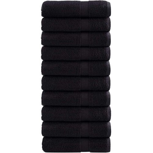 VidaXL Ručnici za ruke 10 kom crni 50x100 cm 600 gsm 100 % pamuk Slike