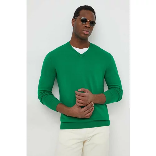 United Colors Of Benetton Pamučni pulover boja: zelena, lagani