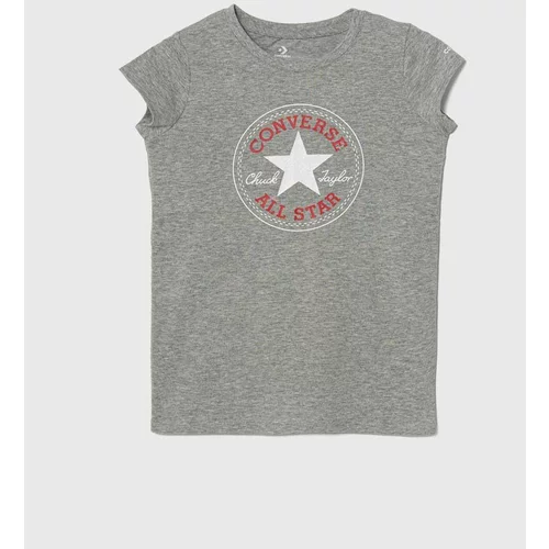 Converse Dječja pamučna majica kratkih rukava boja: siva