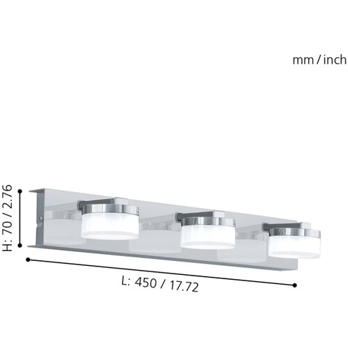 Eglo Romendo 1 zidna/3, led, 3x7,2w, 3x570lm, hrom/bela Slike
