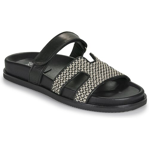 Exé Shoes Natikači 966-KIMOLOS-LEATHER-BEIGE-BLACK Črna Cene
