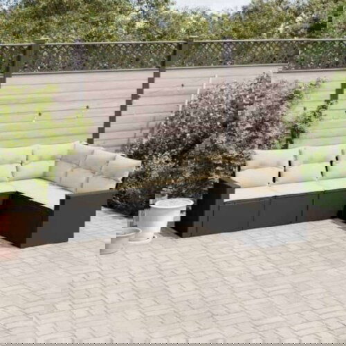 vidaXL 6-dijelni set vrtnih sofa s jastucima crni od poliratana Cijene