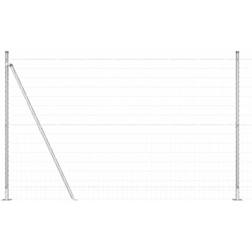 vidaXL Ogrodje s stebri srebrna 1.4 x 10 m Jeklo, (5000097286) Cene