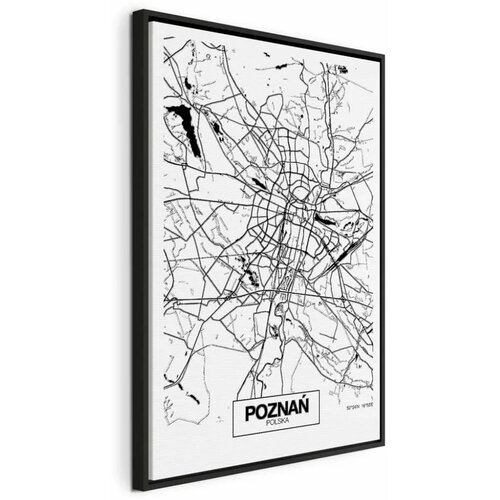  Slika - City Plan: Poznan (1 Part) Vertical 60x90 U crnom drvenom okviru Cijene
