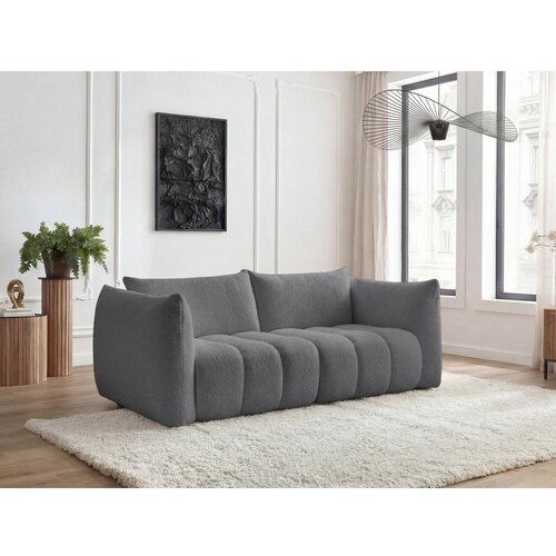 Bobochic Paris Siva sofa od boucl&amp;eacute; tkanine 234 cm Azra &amp;ndash; Slike