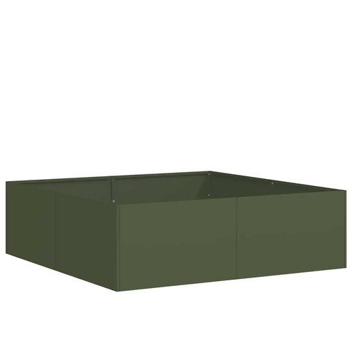 Maison Chic Cvetlični Lonec - Cvetlično korito olivno zelena 100x100x30 cm Jeklo, (21788972) Cene