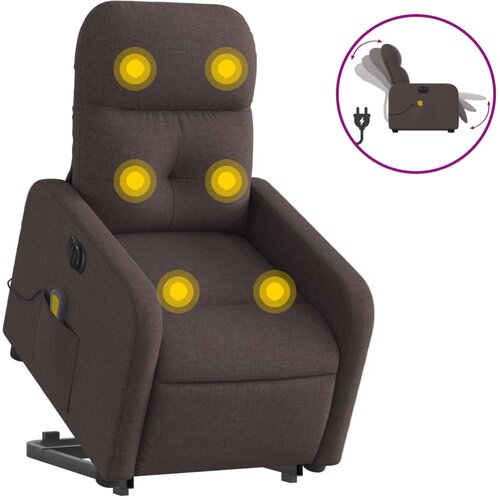Maison Chic Električni masažni naslanjač - Relax naslanjač s funkcijo vstajanja temno rjav, (22062164) Cene