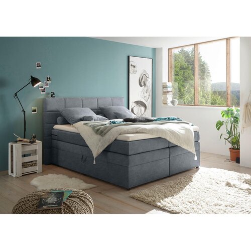 MID.YOU POSTELJA BOXSPRING 180 cm x 200 cm , tekstil antracit Cene