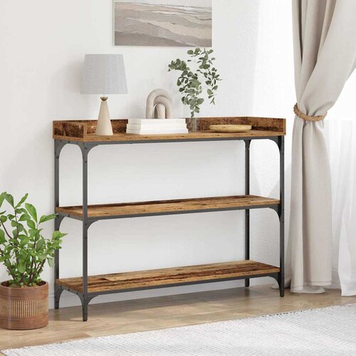  Konzolni stol s policom s pohranom Staro drvo 100 x 30 x 80 cm Cene