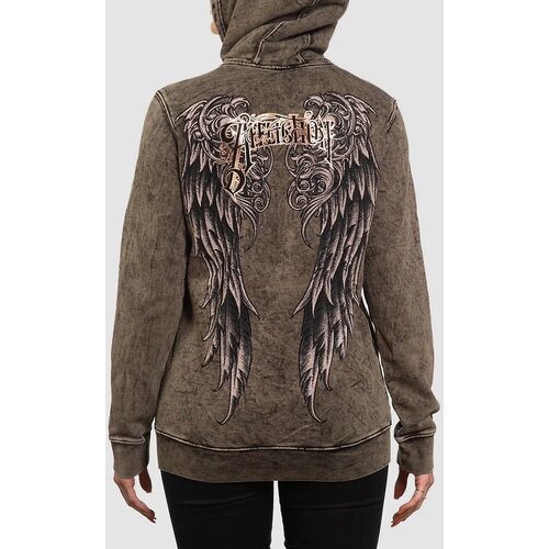 Affliction Lovington Zip Hoodie taupe lava tint wa Cijene