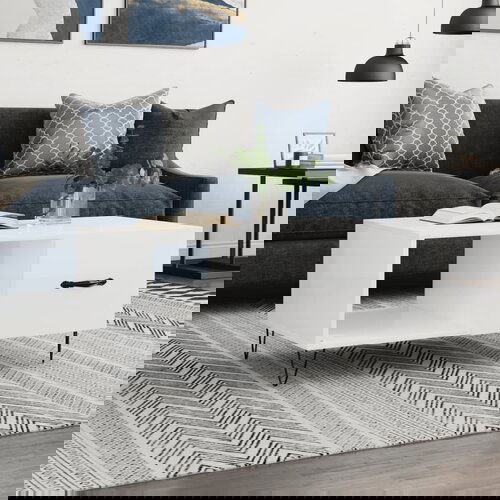 VidaXL Stolić za kavu sjajni bijeli 90 x 50 x 40 cm konstruirano drvo Slike
