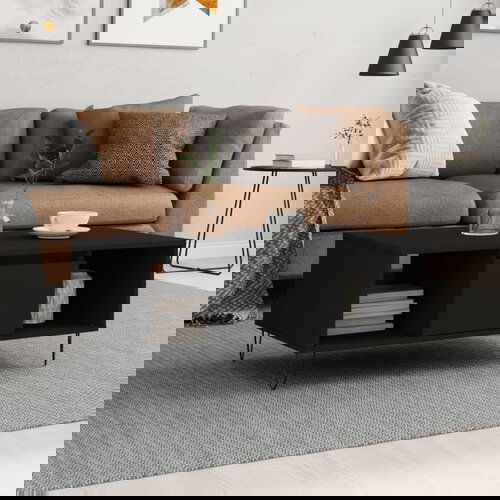 vidaXL Stolić za kavu crni 90 x 50 x 36 5 cm od konstruiranog drva Cijene