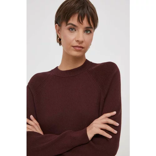 Calvin Klein Pulover s dodatkom vune za žene, boja: bordo, lagani