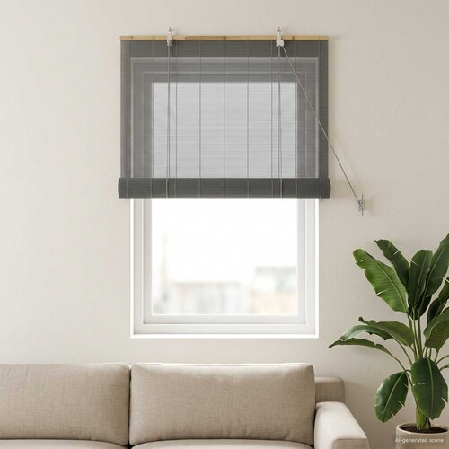 Rolo zavjesa Siva 50 x 160 cm Bambus Cijene